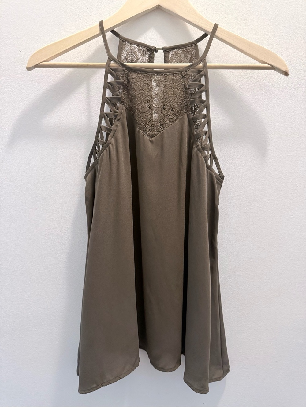 Doe & Rae Lace-Back Halter Tank Top